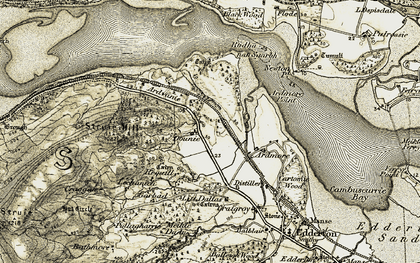 Old map of Dounie in 1911-1912