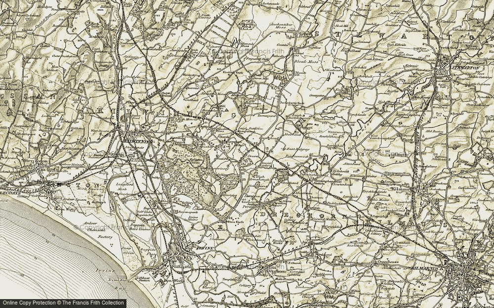 Old Map of Historic Map covering Auchenwinsey in 1905-1906
