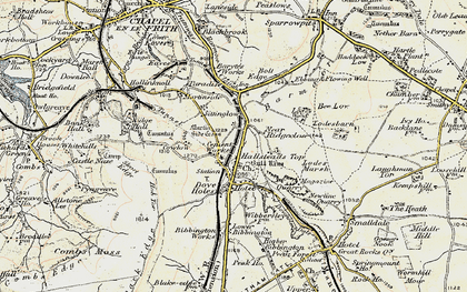 Old map of Dove Holes in 1902-1903