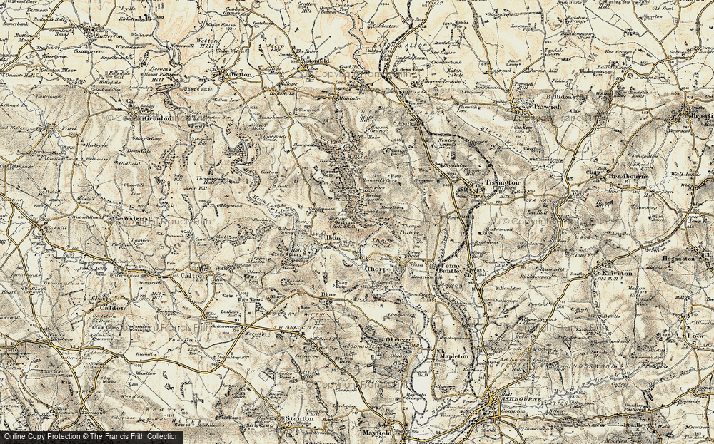 Old Map of Historic Map covering Bunster Hill in 1902