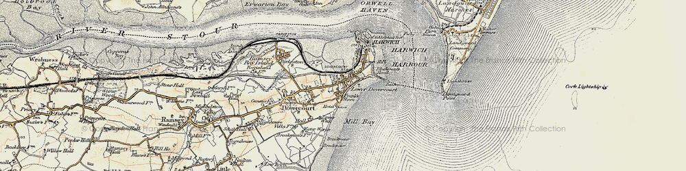 Old map of Dovercourt in 1898-1899