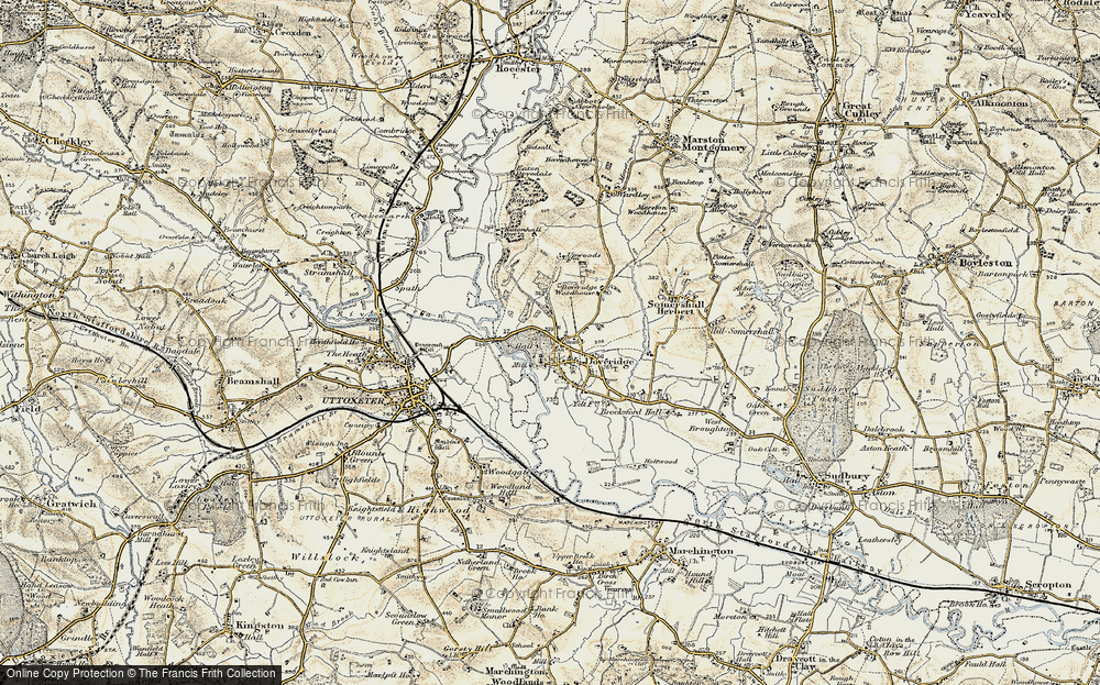 Old Map of Doveridge, 1902 in 1902