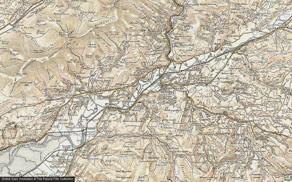 Old Map of Dovey Valley, 1902-1903 in 1902-1903