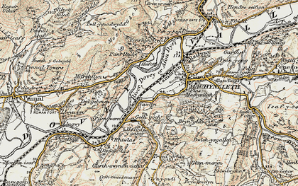 Old map of Dovey Valley in 1902-1903