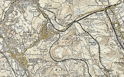 Old map of Dowlais in 1900