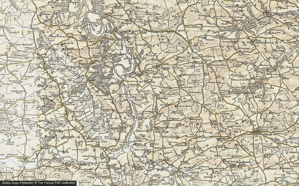 Old Map of Dowland, 1899-1900 in 1899-1900