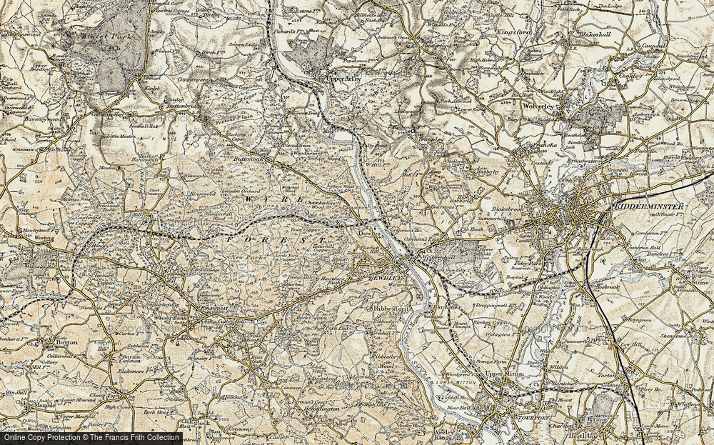 Old Map of Dowles, 1901-1902 in 1901-1902