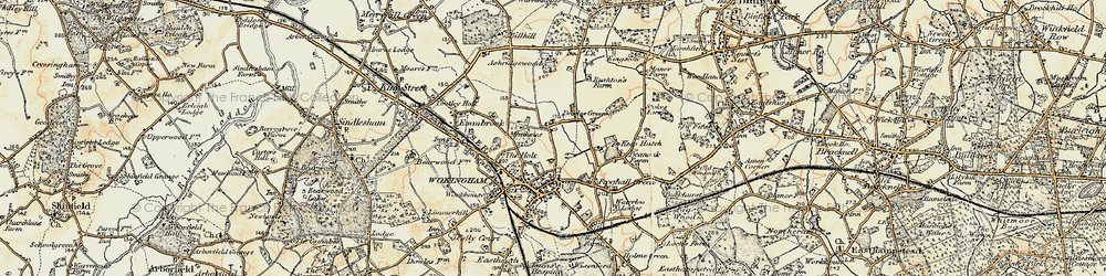 Old map of Ashridge Manor in 1897-1909