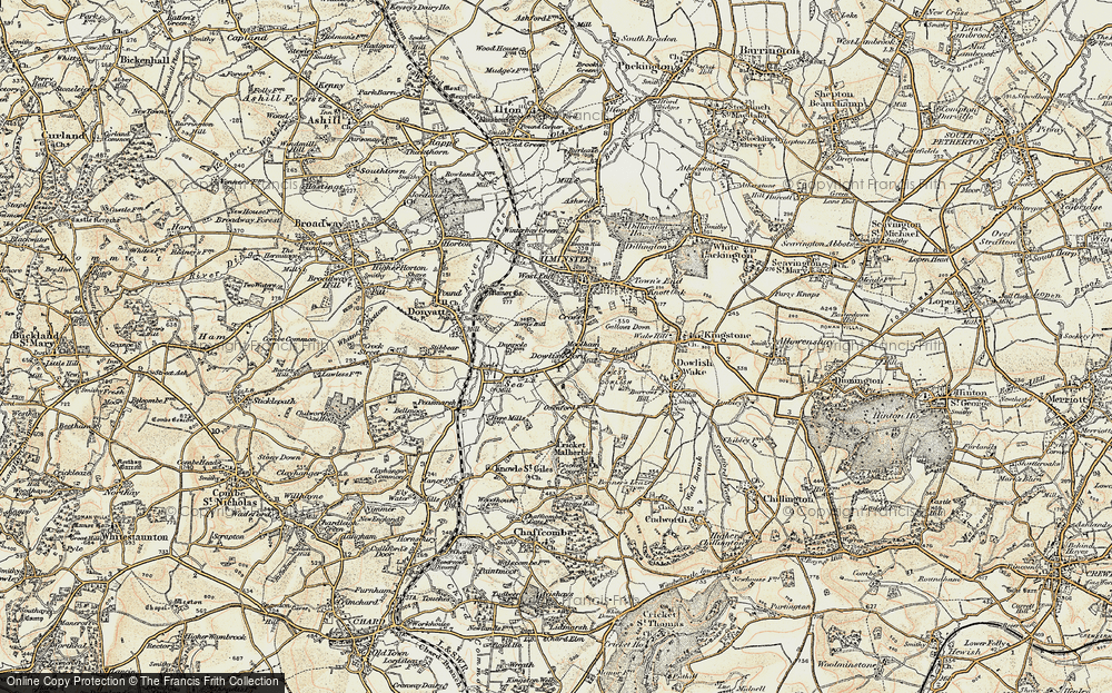 Old Map of Dowlish Ford, 1898-1899 in 1898-1899
