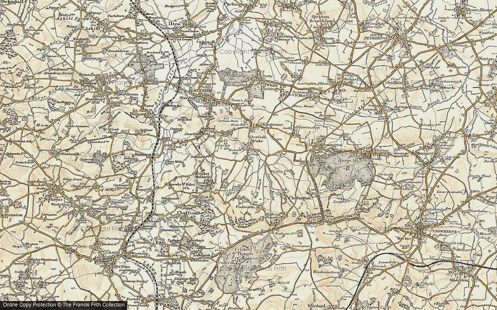 Old Map of Dowlish Wake, 1898-1899 in 1898-1899