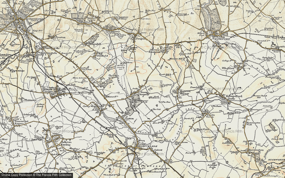 Old Map of Down Ampney, 1898-1899 in 1898-1899