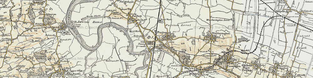 Old map of Down End in 1898-1900