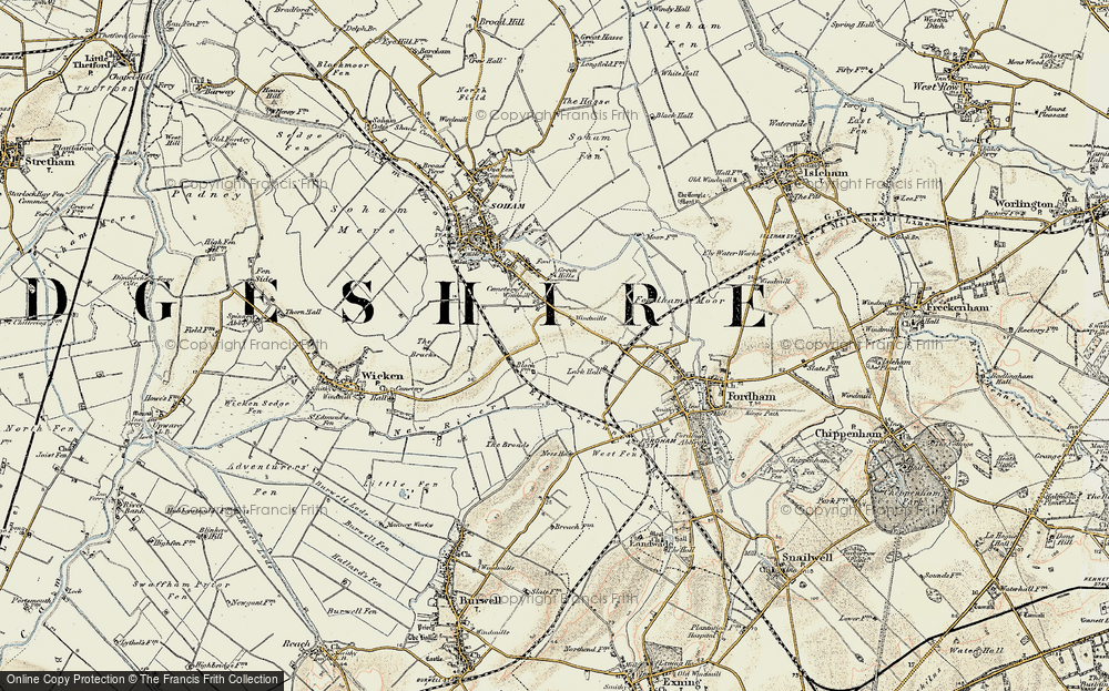 Old Map of Historic Map covering Broads, The in 1901