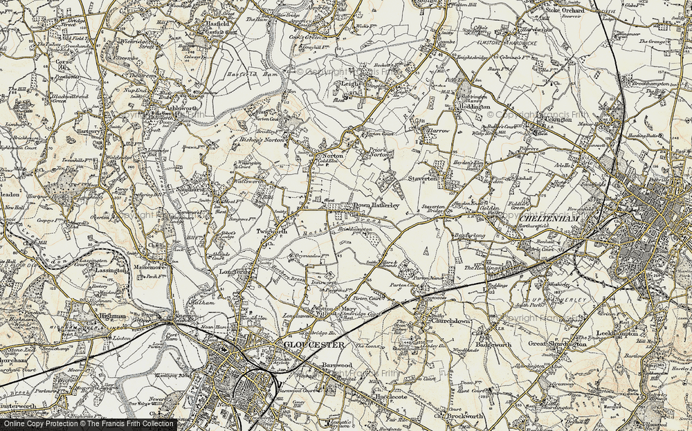 Old Map of Down Hatherley, 1898-1900 in 1898-1900