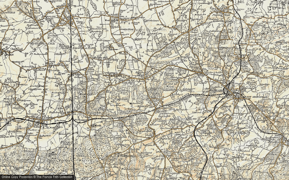 Old Map of Historic Map covering Rowfant in 1898-1902