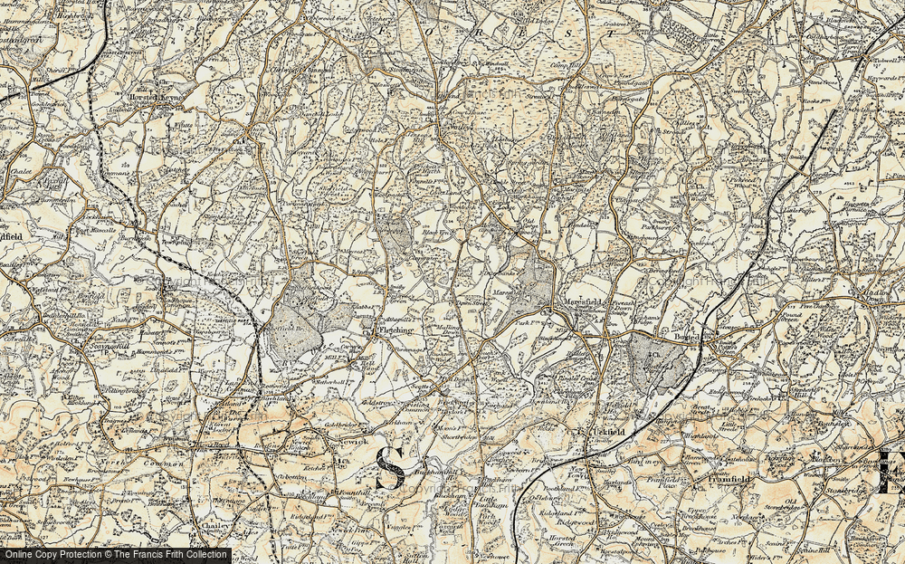 Old Map of Down Street, 1898 in 1898