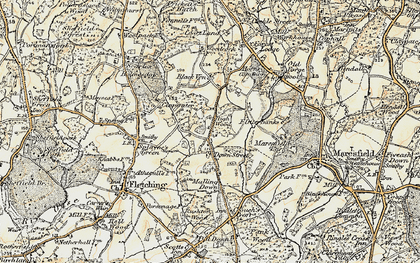 Old map of Down Street in 1898