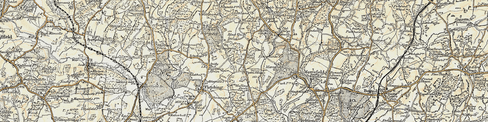 Old map of Down Street in 1898