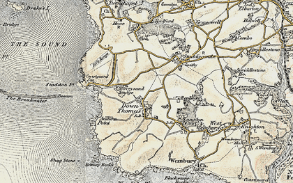 Old map of Down Thomas in 1899-1900