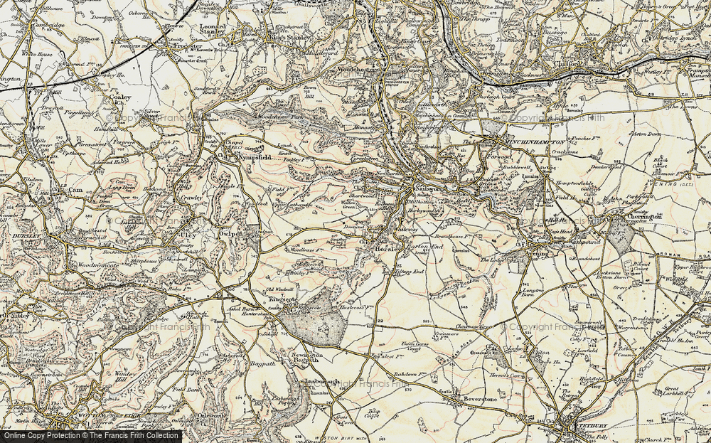 Old Map of Historic Map covering Bowlas Wood in 1898-1900