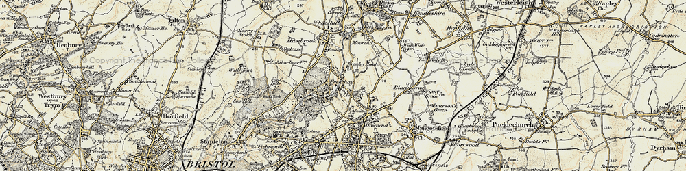 Old map of Downend in 1899