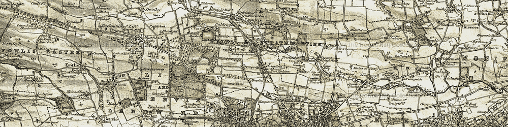 Old map of Baldovan Ho in 1907-1908