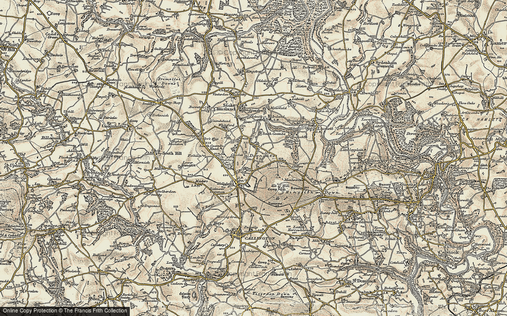 Old Map of Downgate, 1899-1900 in 1899-1900