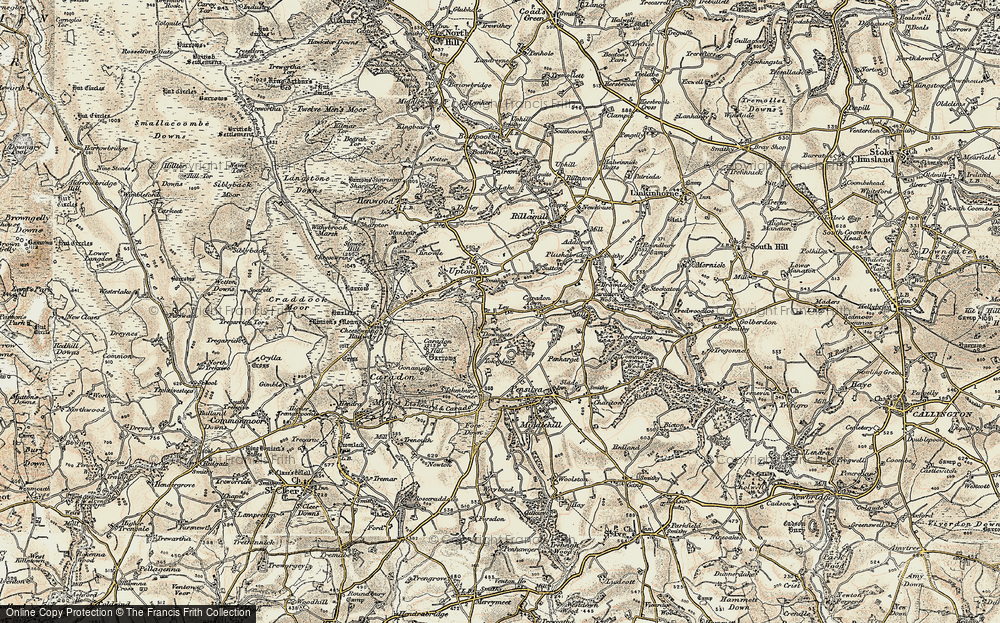 Old Map of Historic Map covering Ley in 1900