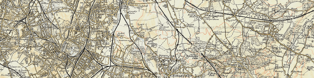 Old map of Downham in 1897-1902
