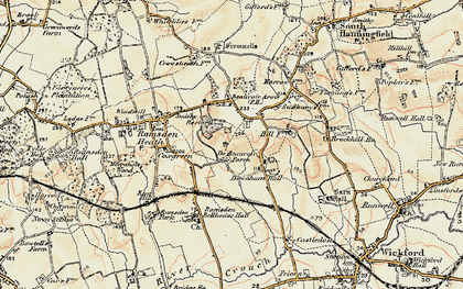 Old map of Downham in 1898
