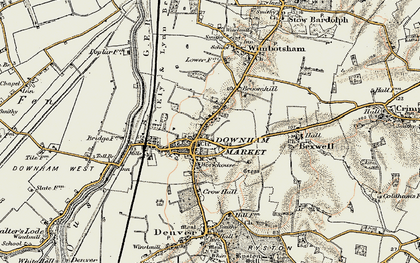 Old map of Downham Market in 1901-1902