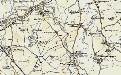 Old map of Willen Park in 1898-1901
