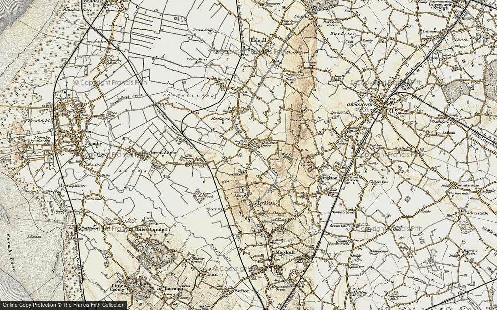 Old Map of Downholland Cross, 1902-1903 in 1902-1903
