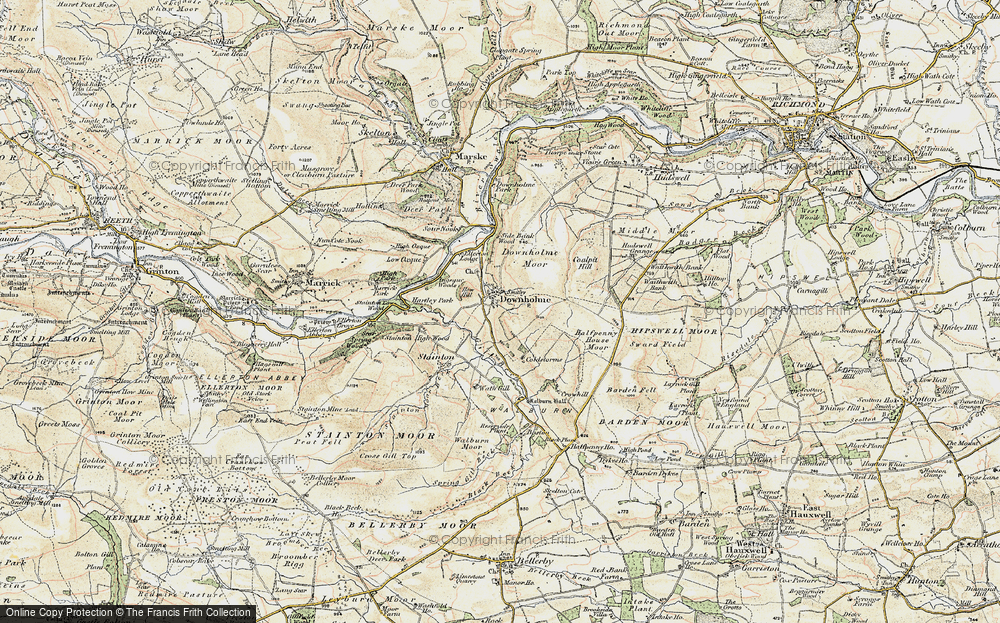 Old Map of Downholme, 1903-1904 in 1903-1904