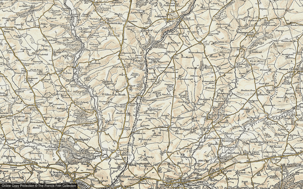 Old Map of Downicary, 1900 in 1900