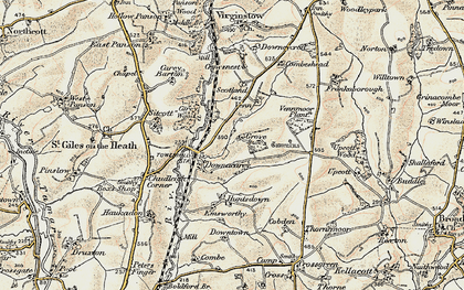 Old map of Downicary in 1900
