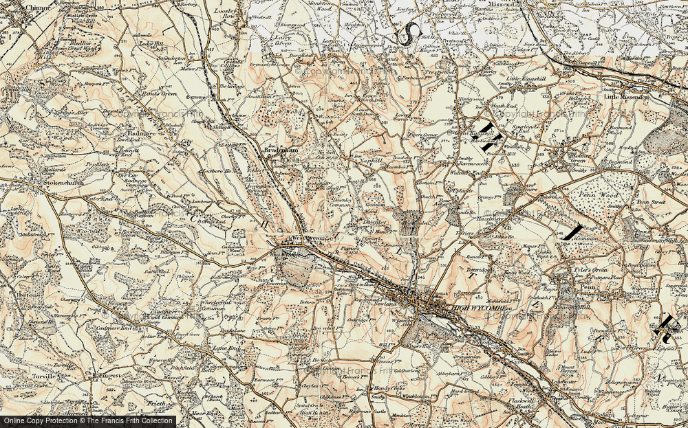 Old Map of Downley, 1897-1898 in 1897-1898