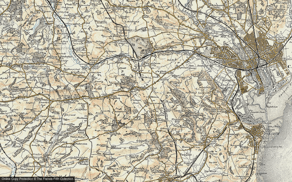 Old Map of Downs, 1899-1900 in 1899-1900