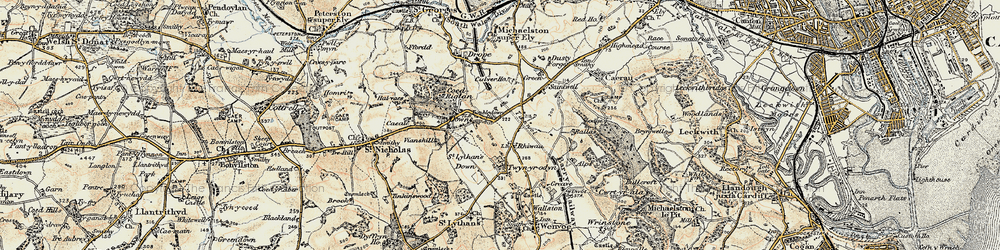 Old map of Balas in 1899-1900