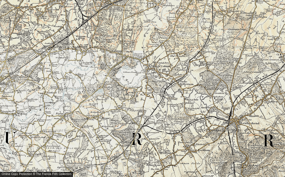 Old Map of Downside, 1897-1909 in 1897-1909