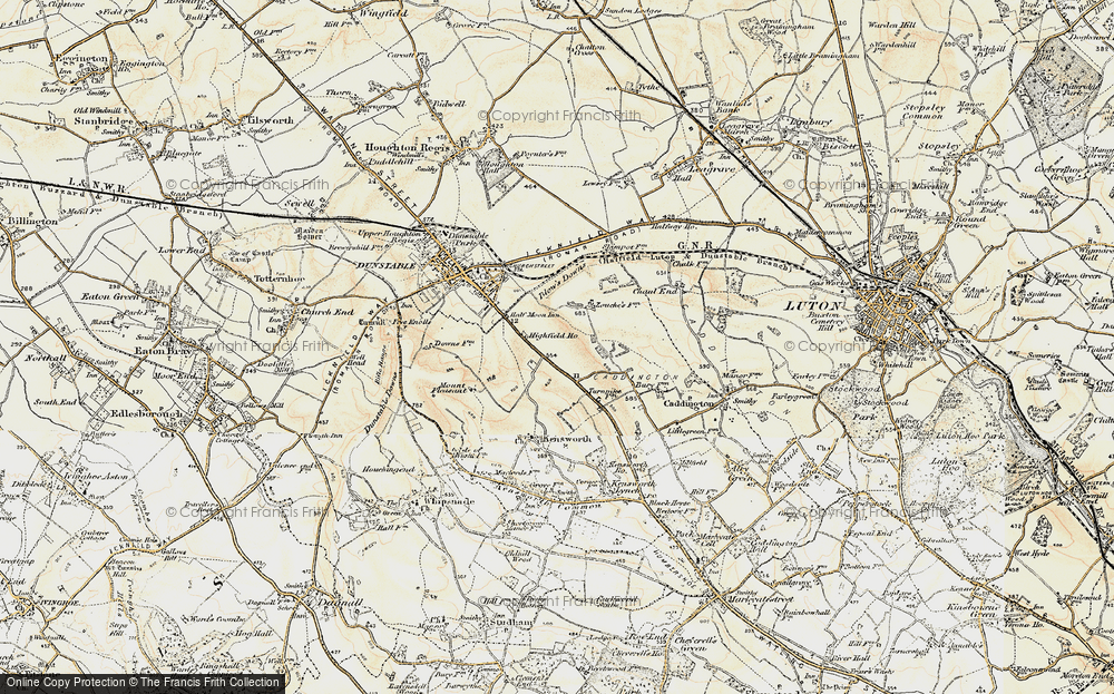Old Map of Downside, 1898-1899 in 1898-1899