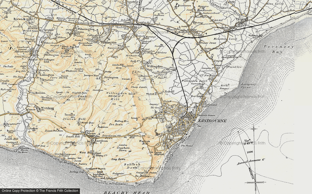 Old Map of Downside, 1898 in 1898