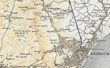 Old map of Downside in 1898