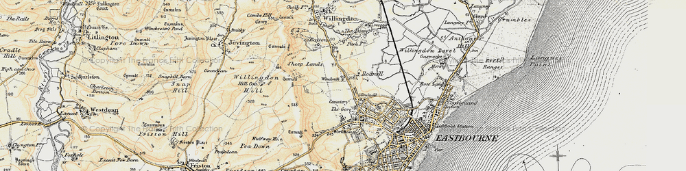 Old map of Downside in 1898