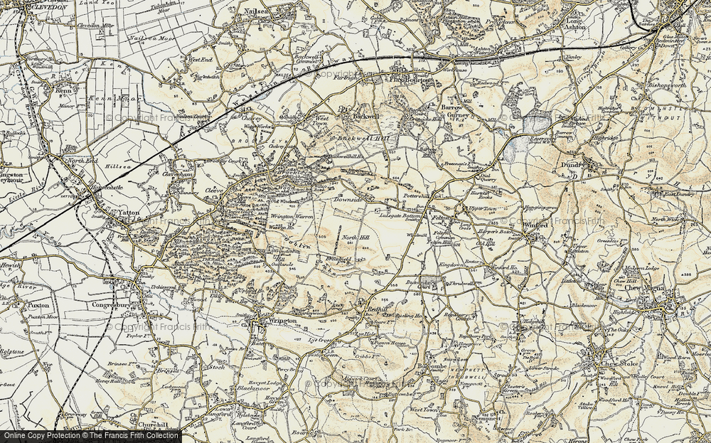Old Map of Downside, 1899 in 1899