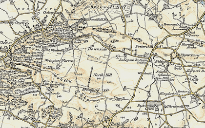 Old map of Downside in 1899