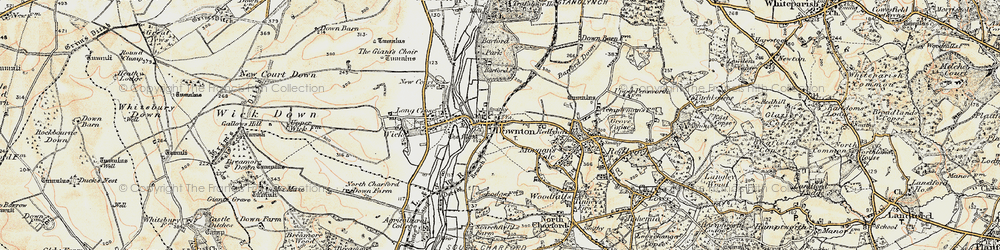 Old map of Downton in 1897-1909