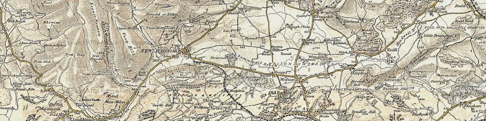 Old map of Downton in 1900-1903