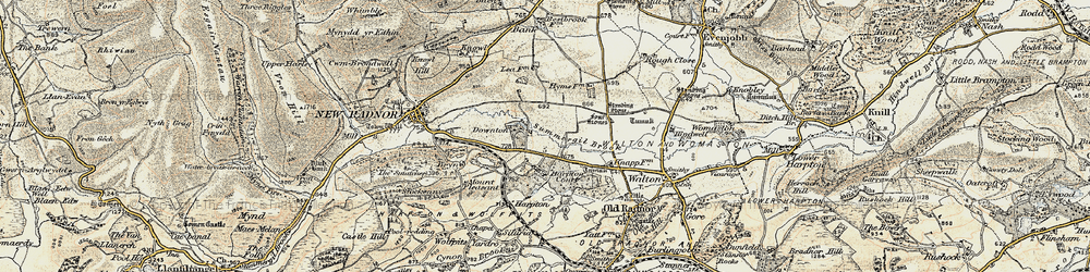 Old map of Four Stones in 1900-1903