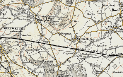 Old map of Haughmond Hill in 1902